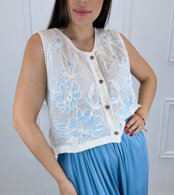 Chaleco crochet flor