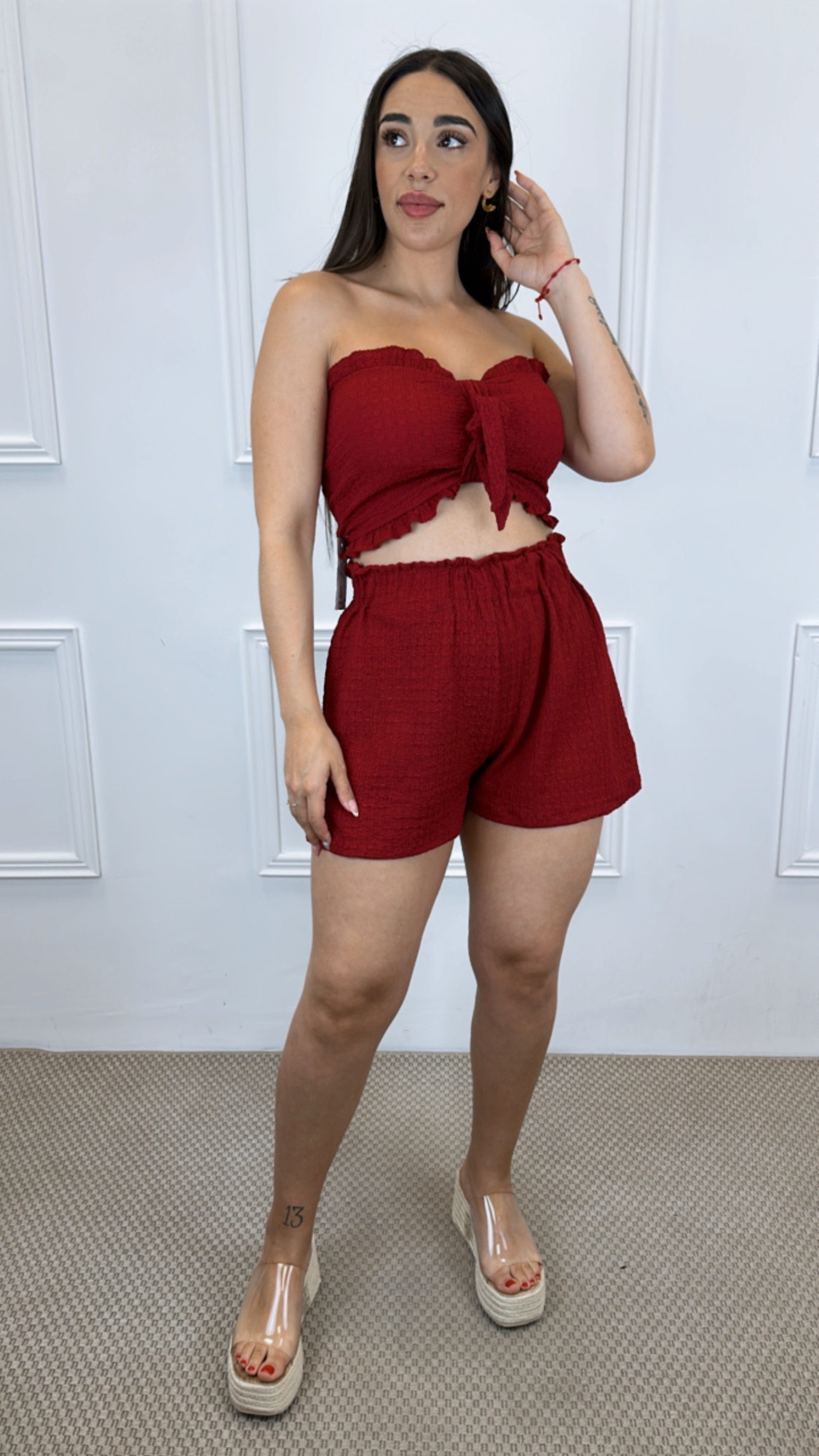 Conjunto Sara corto top banda