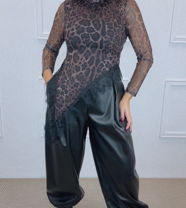 Pantalón balon puño polipiel