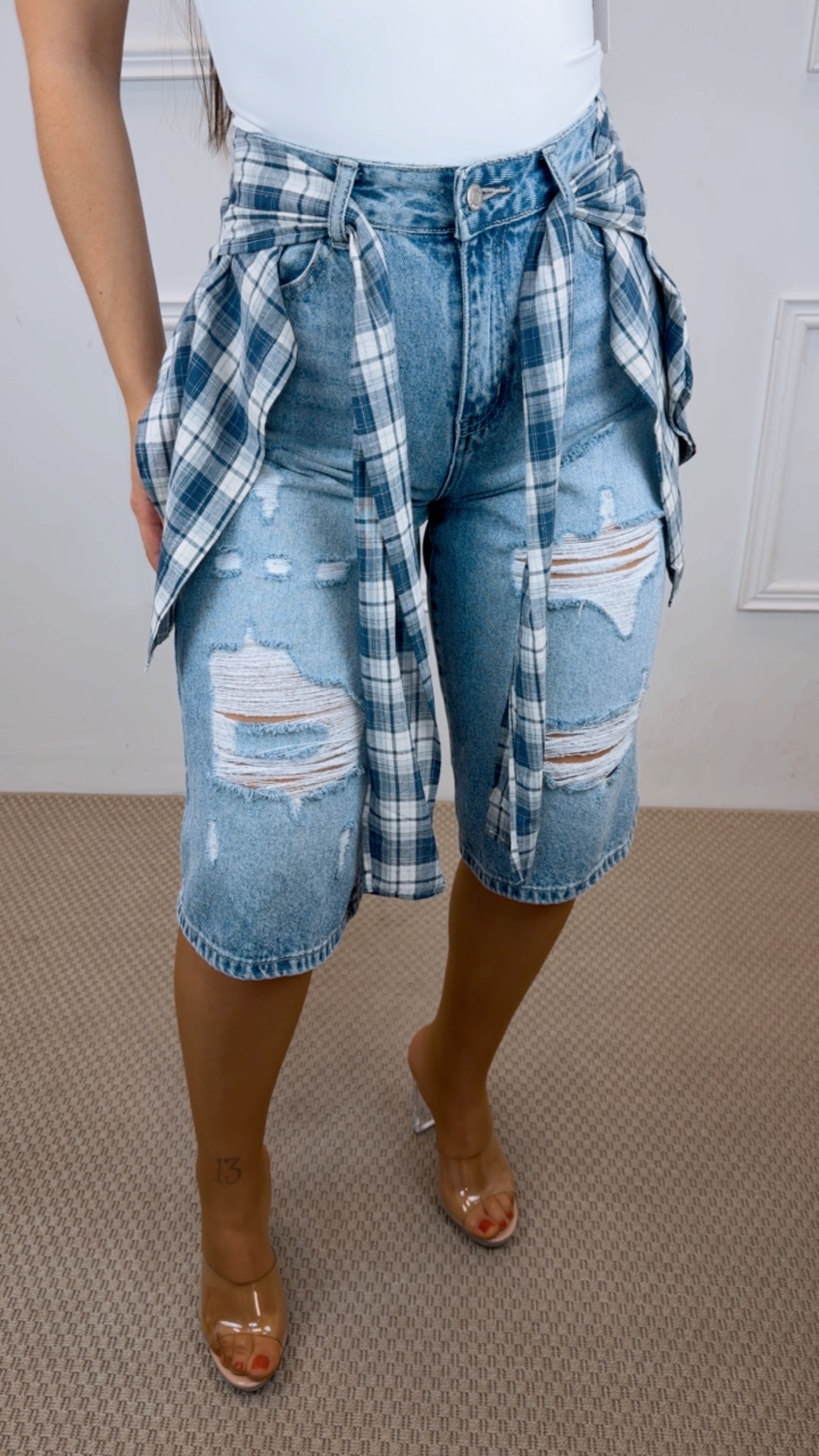 Jeans jort con pañuelo - Imagen 2