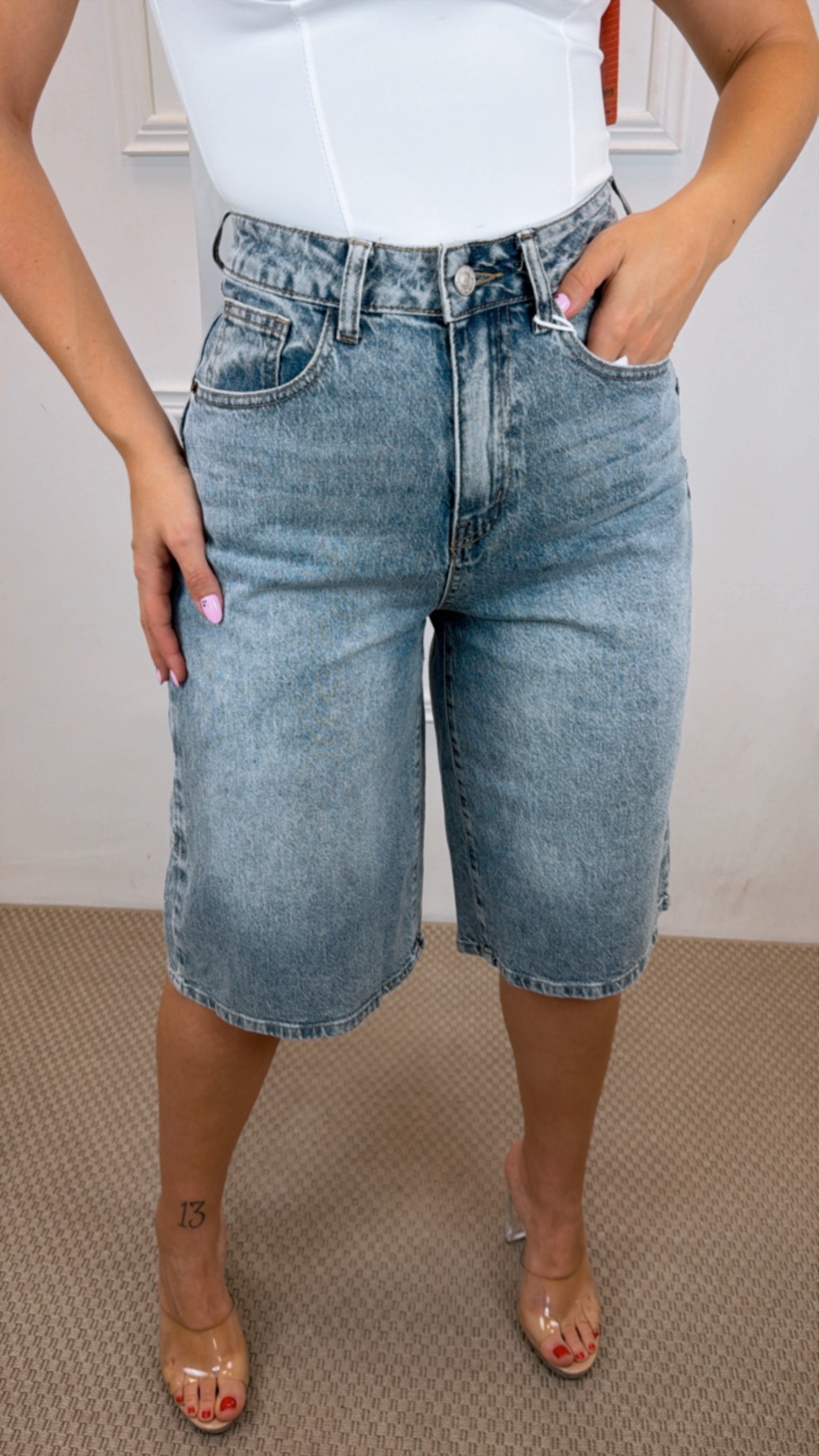 Jeans jort bolsillos traseros - Imagen 2